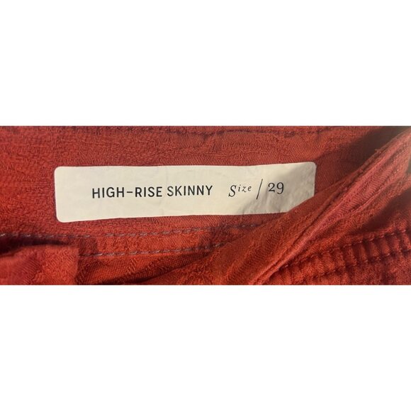 Pilcro & The Letterpress Rust High-Rise Skinny Pants Size 29 Textured Floral - Picture 3 of 8